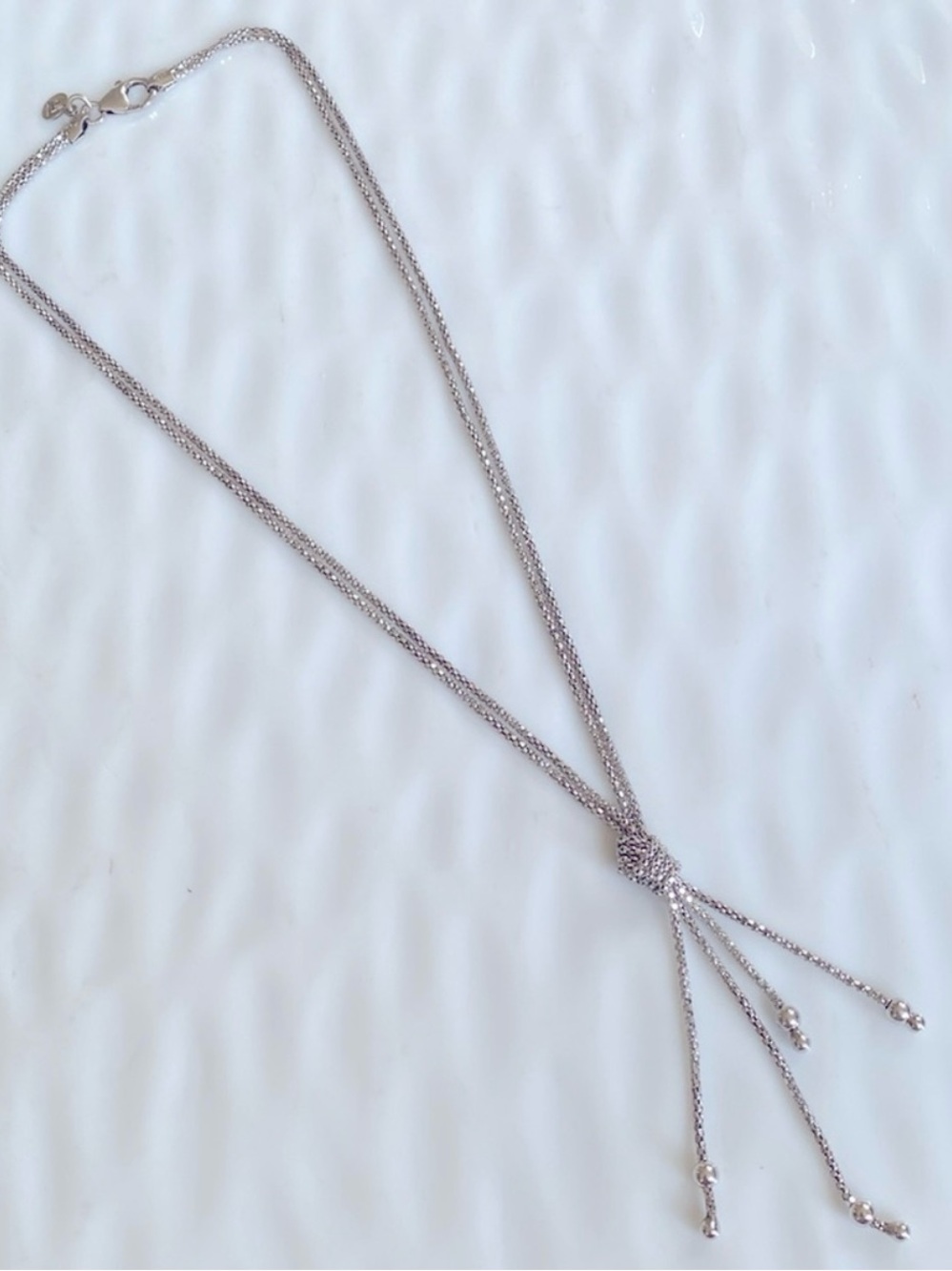 Silpada sterling Knot Lariat Necklace  17” inches “Not your Corporate Tie” N1497 - Picture 5 of 10